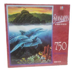 Robert Lyn Nelson 750 Piece Puzzle Seascapes Dolphins off Alau by Milton Bradley